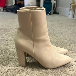 Women's Cream Ankle Boots